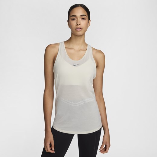 Damska wełniana koszulka bez rękawów do biegania Dri-FIT Nike Swift - Biel Nike L (EU 44-46) Nike poland