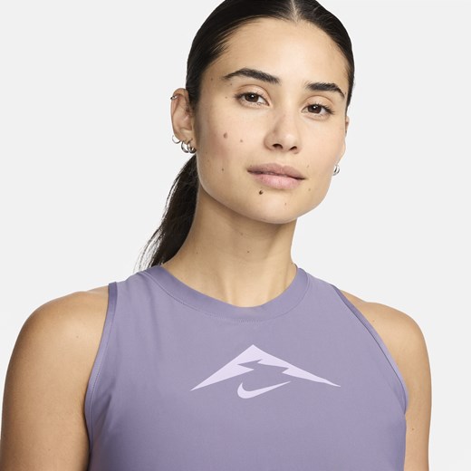 Damska koszulka bez rękawów do biegania z grafiką Dri-FIT Nike Trail - Fiolet Nike L (EU 44-46) Nike poland