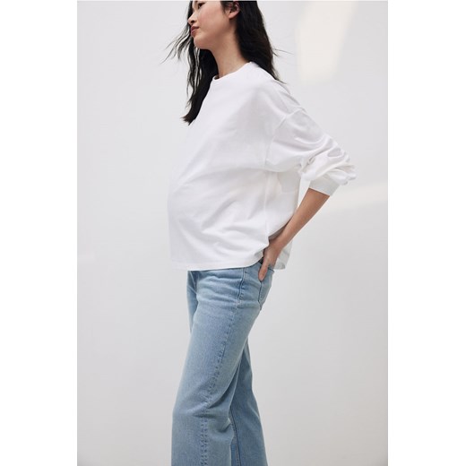H & M - MAMA Before & After Wide Low Jeans - Niebieski ze sklepu H&M w kategorii Spodnie ciążowe - zdjęcie 171337055