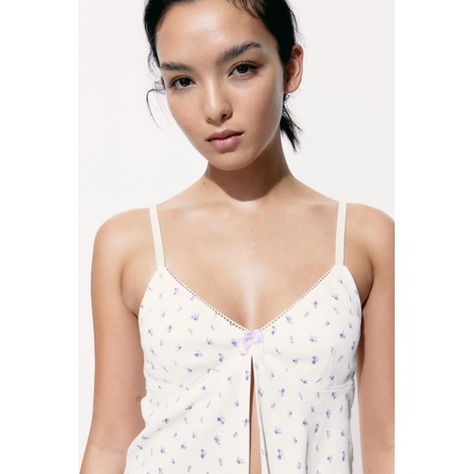H & M - Piżama z topem na ramiączkach i szortami - Biały H & M L H&M