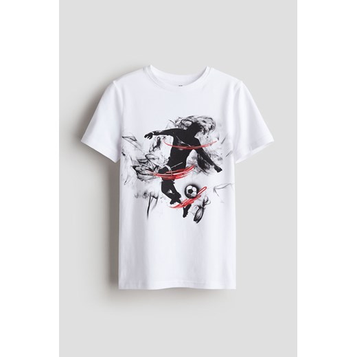 H & M - T-shirt z nadrukiem motywu - Biały H & M 140 (8-10Y) H&M