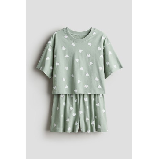 H & M - Piżama z bawełnianego dżerseju - Zielony ze sklepu H&M w kategorii Piżamy dziecięce - zdjęcie 171337277