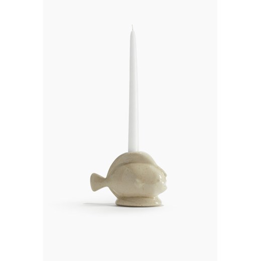 H & M - Kamionkowy świecznik w kształcie ryby - Beżowy ze sklepu H&M w kategorii Świeczniki - zdjęcie 171337308