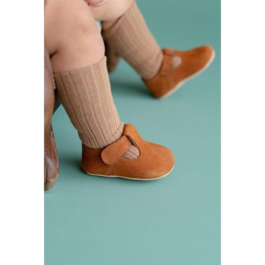 First Step Skórzane buty w kolorze brązowym do raczkowania ze sklepu Limango Polska w kategorii Buciki niemowlęce - zdjęcie 171338415