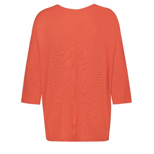 Sweter damski pomarańczowa SUBLEVEL z dekoltem w serek z poliakrylu 