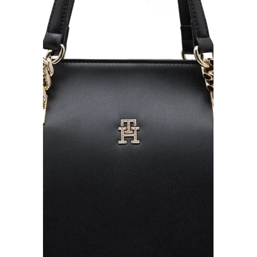 Shopper bag Tommy Hilfiger matowa ze skóry ekologicznej elegancka na ramię mieszcząca a4 