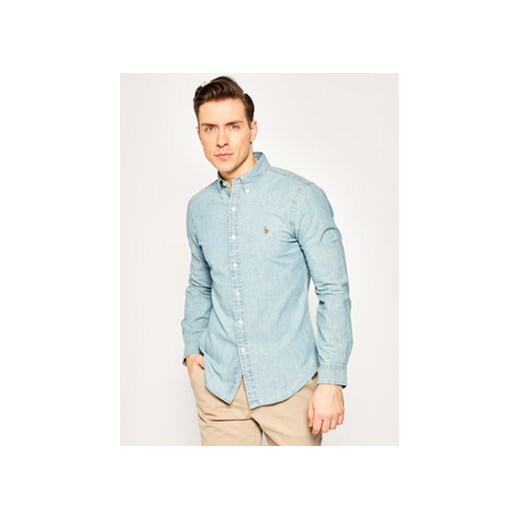 Polo Ralph Lauren Koszula Core Replen 710548538 Niebieski Slim Fit ze sklepu MODIVO w kategorii Koszule męskie - zdjęcie 171342429
