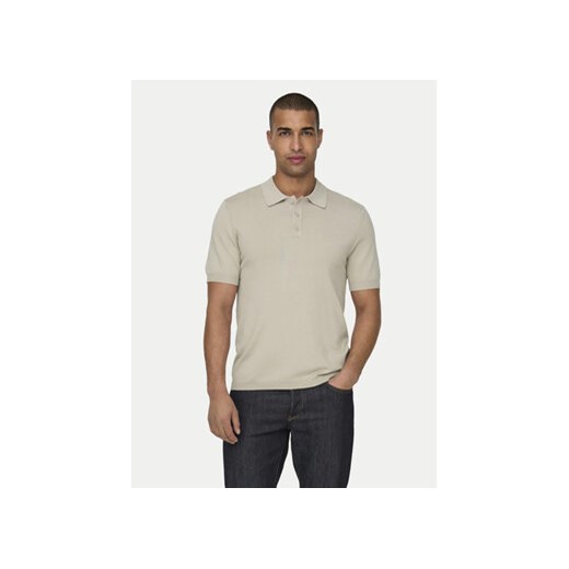 Only & Sons Polo Wyler 22022219 Beżowy Regular Fit ze sklepu MODIVO w kategorii T-shirty męskie - zdjęcie 171342777