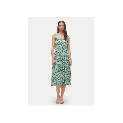 Vero Moda Sukienka letnia Menny 10282481 Zielony Regular Fit ze sklepu MODIVO w kategorii Sukienki - zdjęcie 171342799