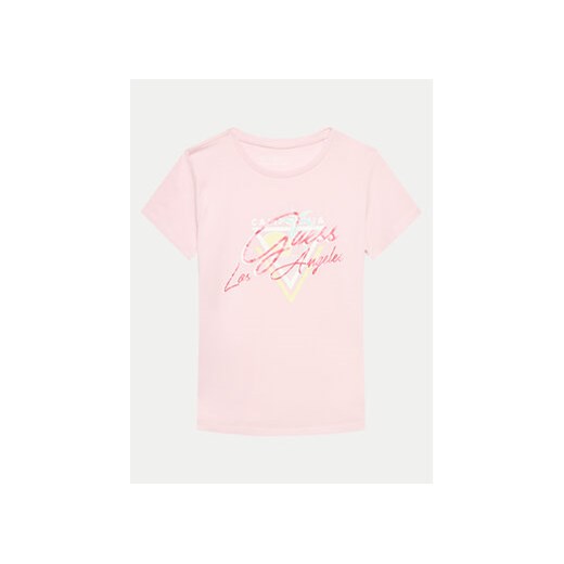 Guess T-Shirt J4GI23 K6YW4 Różowy Regular Fit ze sklepu MODIVO w kategorii Bluzki dziewczęce - zdjęcie 171343939