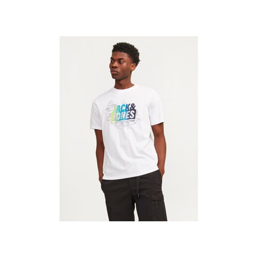 Jack&Jones T-Shirt Map 12257908 Biały Regular Fit ze sklepu MODIVO w kategorii T-shirty męskie - zdjęcie 171344699