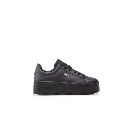 Tommy Jeans Sneakersy Flatform Ess EN0EN02043 Czarny ze sklepu MODIVO w kategorii Trampki damskie - zdjęcie 171344719