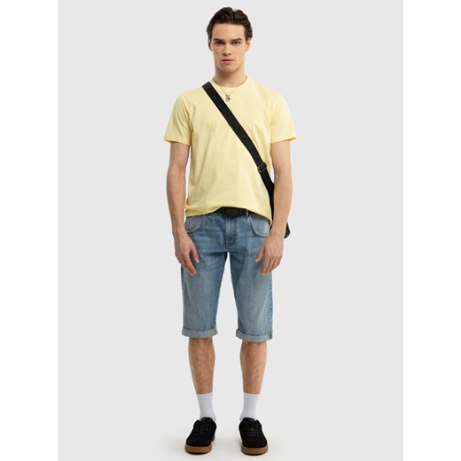 Koszulka męska bawełniana żółta Zorky 200 ze sklepu Big Star w kategorii T-shirty męskie - zdjęcie 171346026