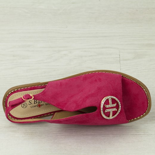 S.Barski sandały damskie z klamrą płaskie casual 