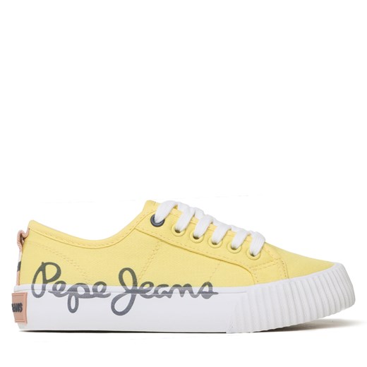 Tenisówki Pepe Jeans Ottis Log G PGS30577 Fresh Yellow 022 ze sklepu eobuwie.pl w kategorii Trampki dziecięce - zdjęcie 171346355