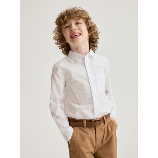 Reserved - Bawełniania koszula - biały ze sklepu Reserved w kategorii Koszule chłopięce - zdjęcie 171348926