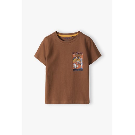 Bawełniany t-shirt dla małego chłopca z nadrukiem 5.10.15. 110 5.10.15