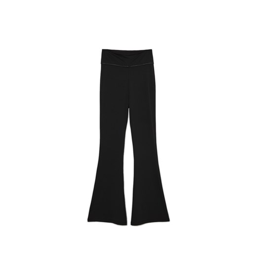 Cropp - Czarne spodnie flare - czarny ze sklepu Cropp w kategorii Spodnie damskie - zdjęcie 171350387