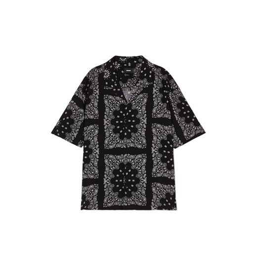 Cropp - Czarna koszula z krótkim rękawem - czarny ze sklepu Cropp w kategorii Koszule męskie - zdjęcie 171350468