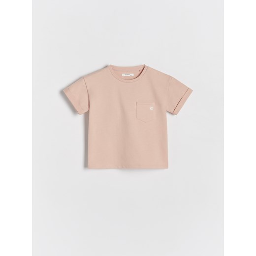 Reserved - T-shirt z kieszonką - różowy ze sklepu Reserved w kategorii Kaftaniki i bluzki - zdjęcie 171350719
