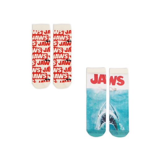 Cropp - 2 pack skarpet Jaws - czerwony ze sklepu Cropp w kategorii Skarpetki męskie - zdjęcie 171352105
