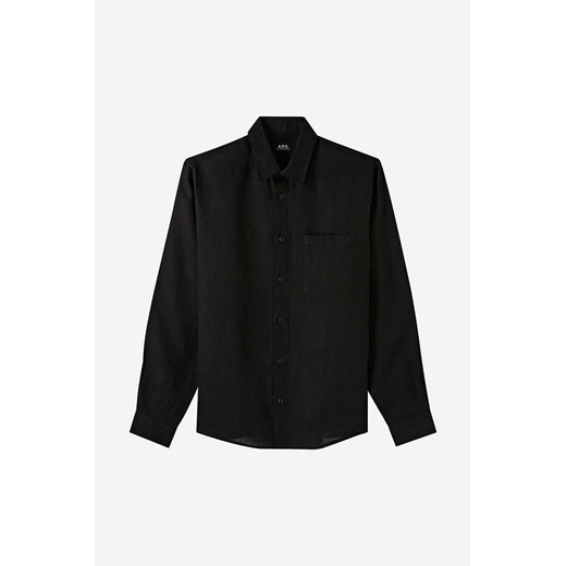 A.P.C. koszula A.P.C. Chemise Cassel LIAEK-H12545 BLACK męska kolor czarny XL okazyjna cena ANSWEAR.com