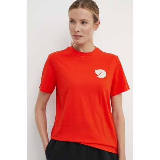Fjallraven t-shirt Walk With Nature damski kolor pomarańczowy F14600171 ze sklepu ANSWEAR.com w kategorii Bluzki damskie - zdjęcie 171352939