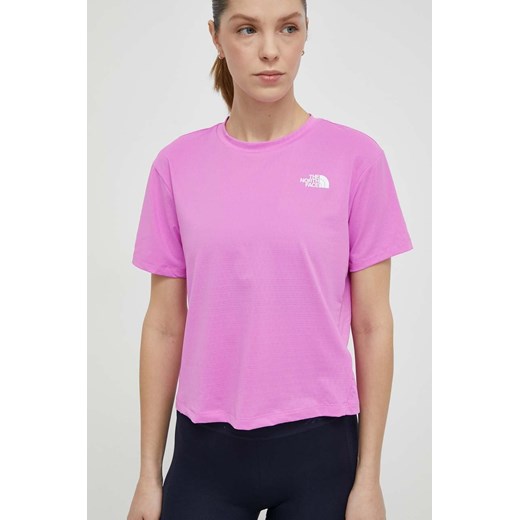 The North Face t-shirt sportowy Flex Circuit kolor różowy NF0A87JVQIX1 ze sklepu ANSWEAR.com w kategorii Bluzki damskie - zdjęcie 171352957