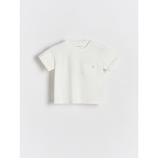 Reserved - T-shirt z kieszonką - złamana biel ze sklepu Reserved w kategorii Kaftaniki i bluzki - zdjęcie 171353106