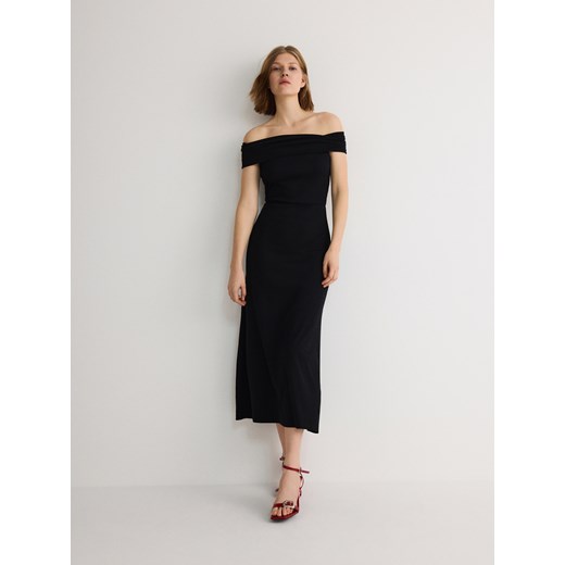 Reserved - Dzianinowa sukienka z modalem - czarny ze sklepu Reserved w kategorii Sukienki - zdjęcie 171353357