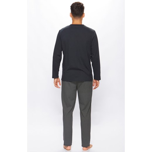 Bawełniana piżama męska z długimi rękawami i długimi nogawkami 41/5-26P/206A756, Kolor czarny-wzór, Rozmiar XL, Fabio Undercare ze sklepu Intymna w kategorii Piżamy męskie - zdjęcie 171353926