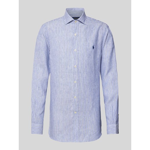 Koszula lniana o kroju Slim Fit z wzorem w paski ze sklepu Peek&Cloppenburg  w kategorii Koszule męskie - zdjęcie 171353966