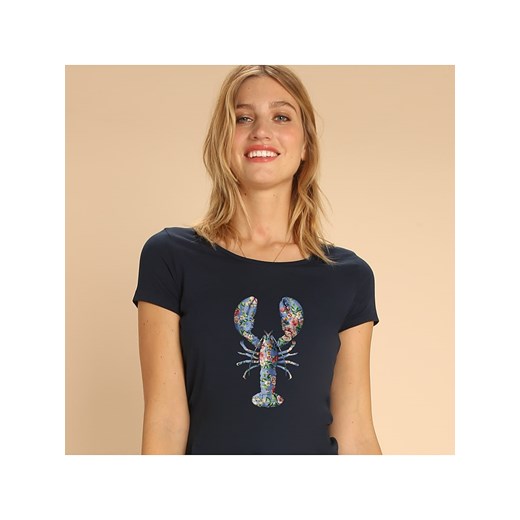 WOOOP Koszulka &quot;Floral lobster&quot; w kolorze granatowym Wooop M wyprzedaż Limango Polska