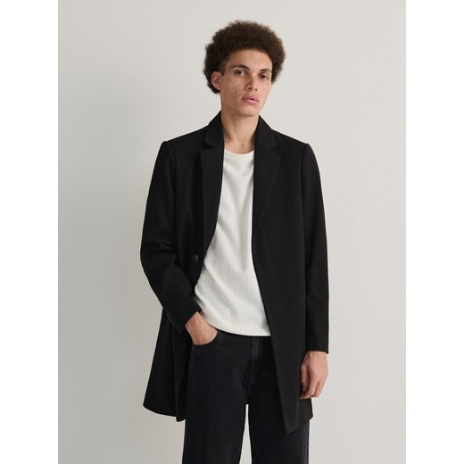 Reserved - Klasyczny płaszcz - czarny ze sklepu Reserved w kategorii Płaszcze męskie - zdjęcie 171355897