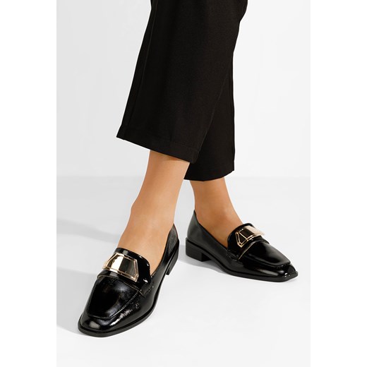 Czarne eleganckie mokasyny damskie Khalia ze sklepu Zapatos w kategorii Mokasyny damskie - zdjęcie 171357075