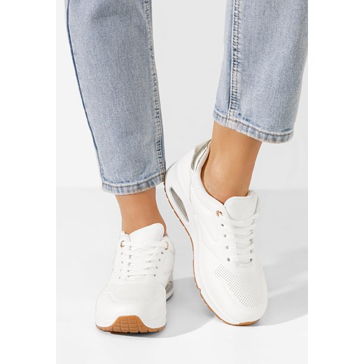 Białe sneakersy na koturnie Amilia V2 ze sklepu Zapatos w kategorii Buty sportowe damskie - zdjęcie 171357086