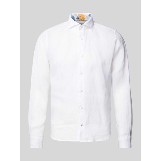 Koszula biznesowa z lnu o kroju slim fit z kołnierzykiem typu cutaway model ‘Pai’ ze sklepu Peek&Cloppenburg  w kategorii Koszule męskie - zdjęcie 171359387