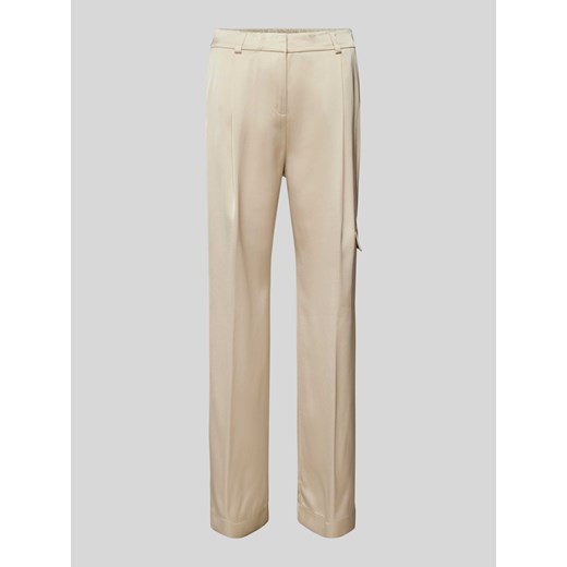 Spodnie o kroju regular fit z zakładkami w pasie i kieszenią cargo ze sklepu Peek&Cloppenburg  w kategorii Spodnie damskie - zdjęcie 171359396