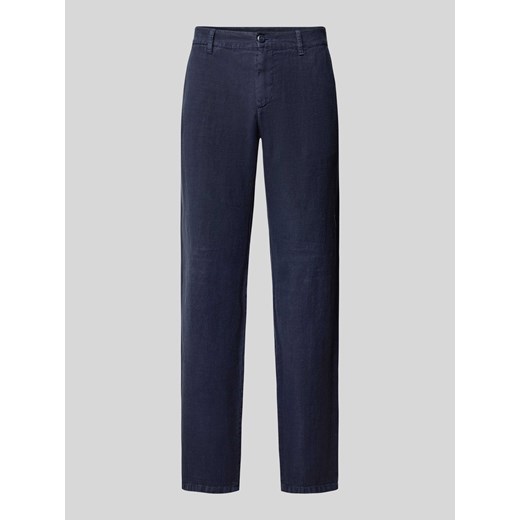 Spodnie lniane o kroju regular fit w jednolitym kolorze model ‘LOU’ ze sklepu Peek&Cloppenburg  w kategorii Spodnie męskie - zdjęcie 171359435