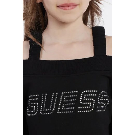 Bluza dziewczęca Guess z napisem z wiskozy jesienna 