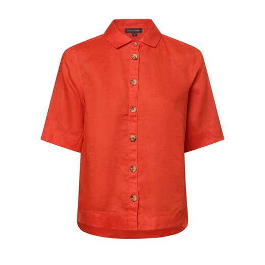 Franco Callegari Damska bluzka lniana Kobiety len pomarańczowy jednolity ze sklepu vangraaf w kategorii Koszule damskie - zdjęcie 171361227