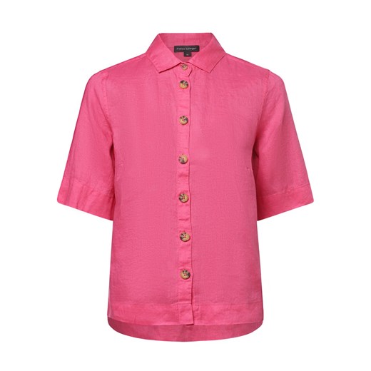 Franco Callegari Damska bluzka lniana Kobiety len wyrazisty róż jednolity ze sklepu vangraaf w kategorii Koszule damskie - zdjęcie 171361228