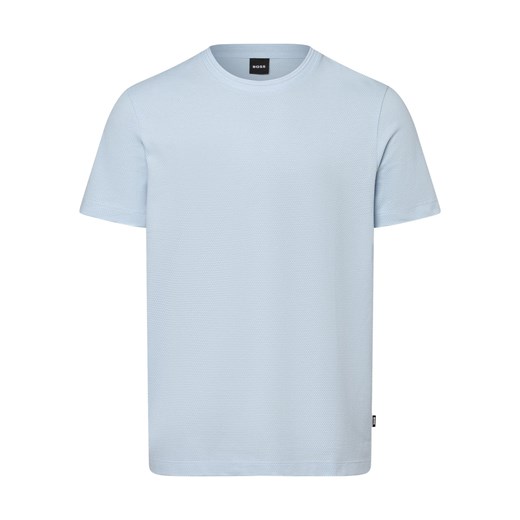 BOSS Koszulka męska - Tiburt 240 Mężczyźni jasnoniebieski jednolity ze sklepu vangraaf w kategorii T-shirty męskie - zdjęcie 171361246