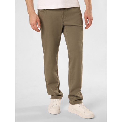 BRAX Spodnie - Cadiz Mężczyźni Bawełna khaki jednolity ze sklepu vangraaf w kategorii Spodnie męskie - zdjęcie 171361319