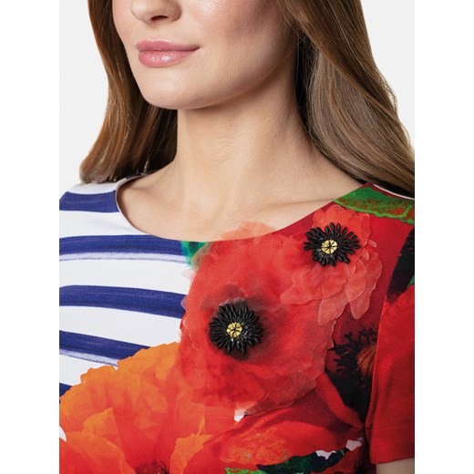 Koszulka w paski z 3D kwiatami Potis & Verso Miranda Potis & Verso 42 Eye For Fashion