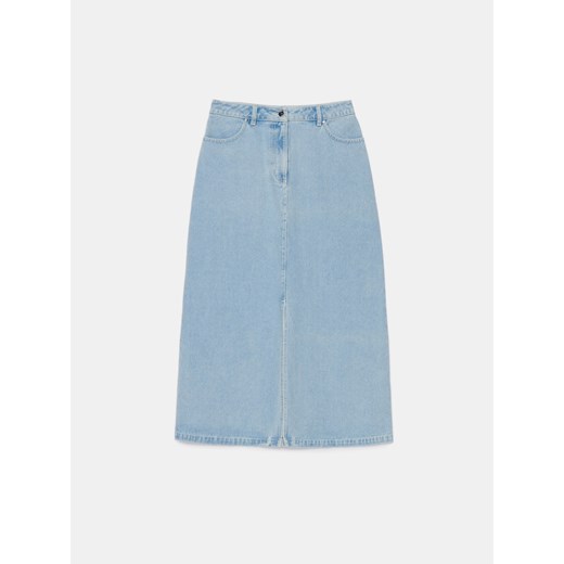 Mohito - Jeansowa spódnica midi - niebieski ze sklepu Mohito w kategorii Spódnice - zdjęcie 171362839