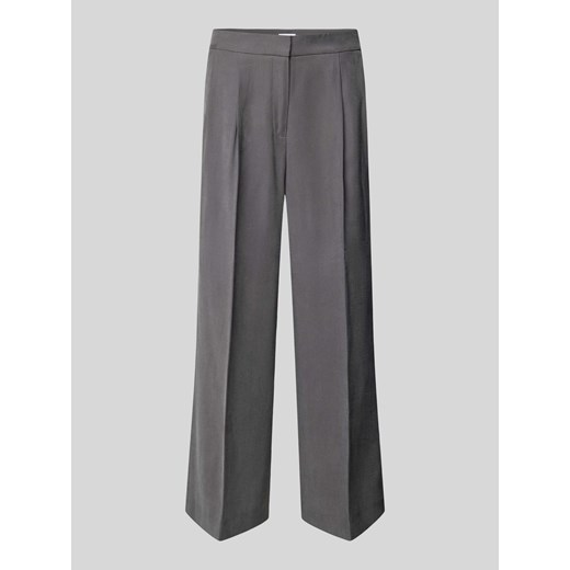 Spodnie materiałowe o kroju tapered fit z zakładkami w pasie 40 Peek&Cloppenburg 