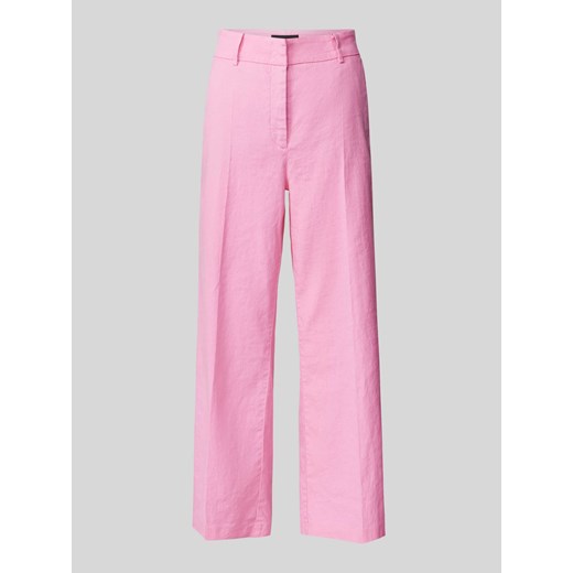 Lniane spodnie o kroju regular fit w kant model ‘CALIFORNIA’ ze sklepu Peek&Cloppenburg  w kategorii Spodnie damskie - zdjęcie 171364208