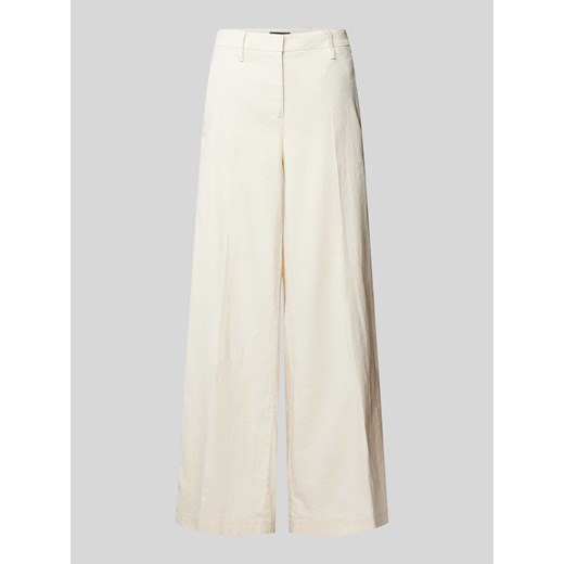 Spodnie lniane z szeroką nogawką w kant model ‘ALVA’ ze sklepu Peek&Cloppenburg  w kategorii Spodnie damskie - zdjęcie 171364209