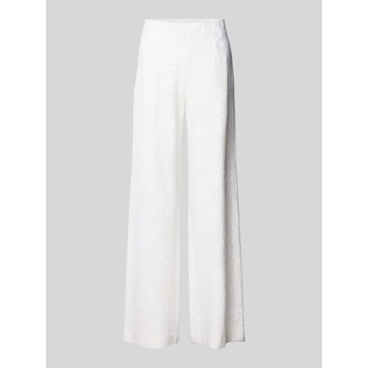 Spodnie materiałowe z szeroką nogawką i koronką szydełkową model ‘ELAINE’ ze sklepu Peek&Cloppenburg  w kategorii Spodnie damskie - zdjęcie 171364529